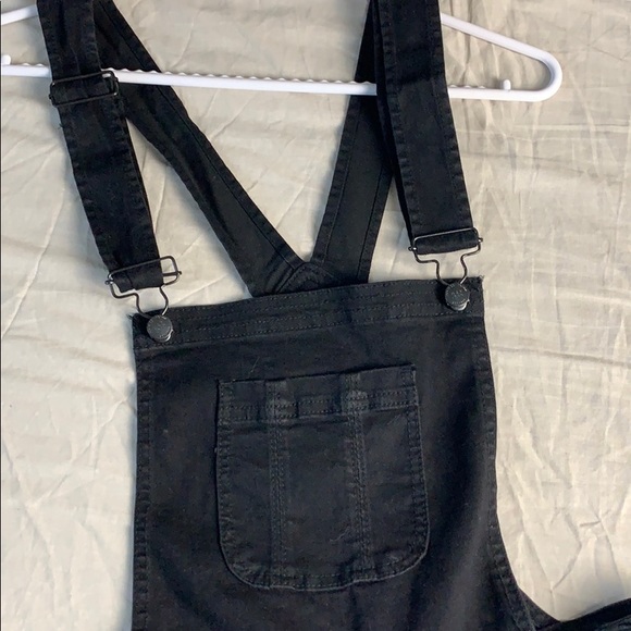 Black distressed curved shortall - Picture 4 of 7